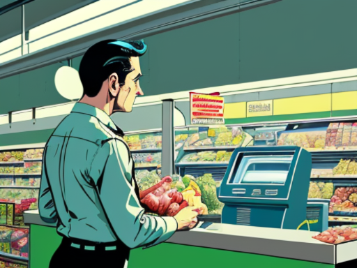 Martin at the checkout